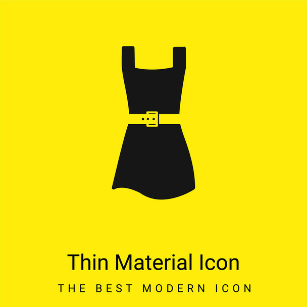 Черное женское платье минимальный ярко-желтый значок материала - Вектор,изображение