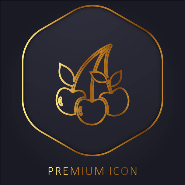 Berry línea de oro logotipo premium o icono - Vector, imagen