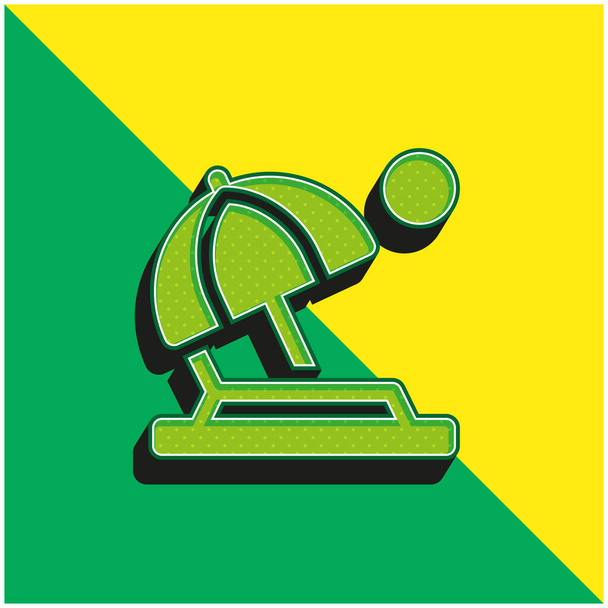 Біч Зелений і жовтий сучасний 3d векторний логотип ікони - Вектор, зображення