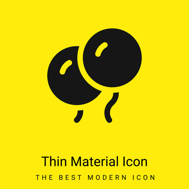 Globo mínimo icono de material amarillo brillante - Vector, imagen