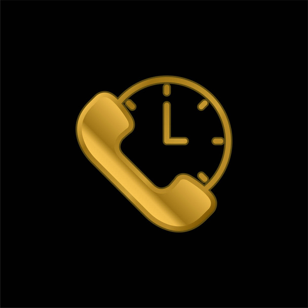 24 часа позолоченный металлический значок или вектор логотипа - Вектор,изображение