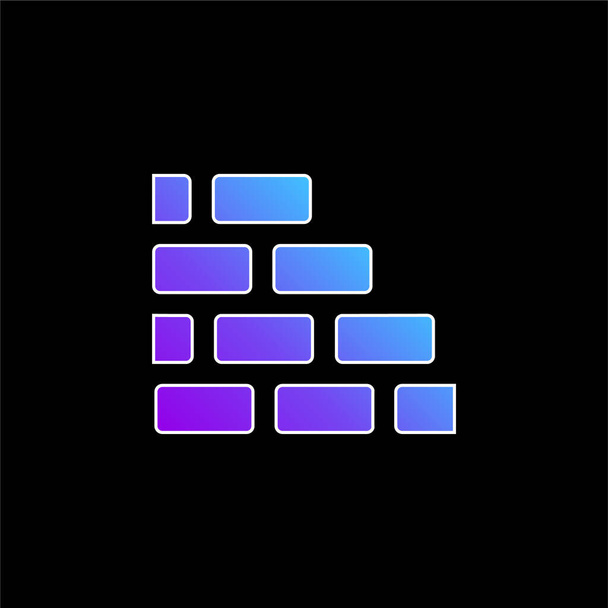 Brick Wall blauw gradiënt vector pictogram - Vector, afbeelding