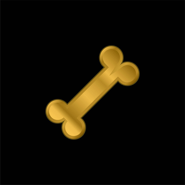 Knochenvergoldetes metallisches Symbol oder Logo-Vektor - Vektor, Bild