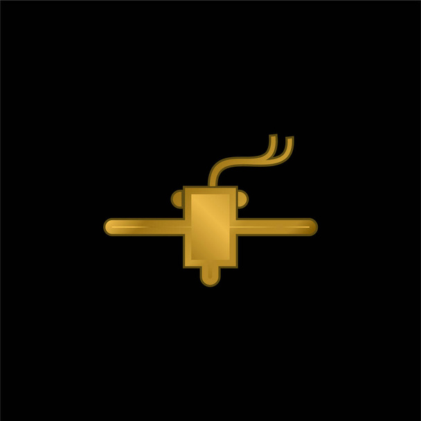 Strumento stampante 3d oro placcato icona metallica o logo vettoriale - Vettoriali, immagini