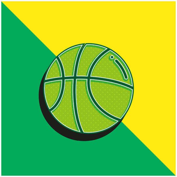 Ball Grünes und gelbes modernes 3D-Vektor-Symbol-Logo - Vektor, Bild