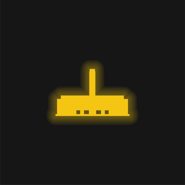 Művészet sárga izzó neon ikon - Vektor, kép