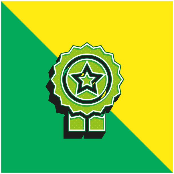 Paras myyjä Vihreä ja keltainen moderni 3d vektori kuvake logo - Vektori, kuva