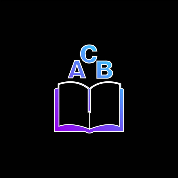 ABC βιβλίο μπλε διάνυσμα κλίση εικονίδιο - Διάνυσμα, εικόνα