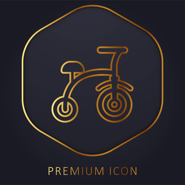 Bicicletta linea dorata logo premium o icona - Vettoriali, immagini