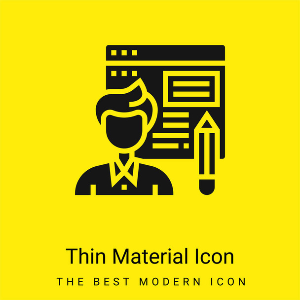 Blogger minimální jasně žlutá ikona materiálu - Vektor, obrázek
