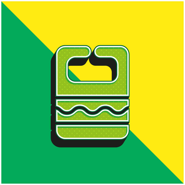 Bib Verde e amarelo moderno logotipo vetor 3d ícone - Vetor, Imagem