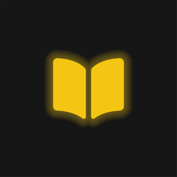 Boek Opened Filled Reading Tool geel gloeiend neon pictogram - Vector, afbeelding