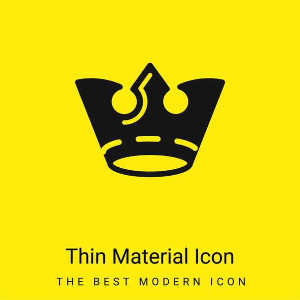 Crown minimal bright yellow material icon - Vector, Image