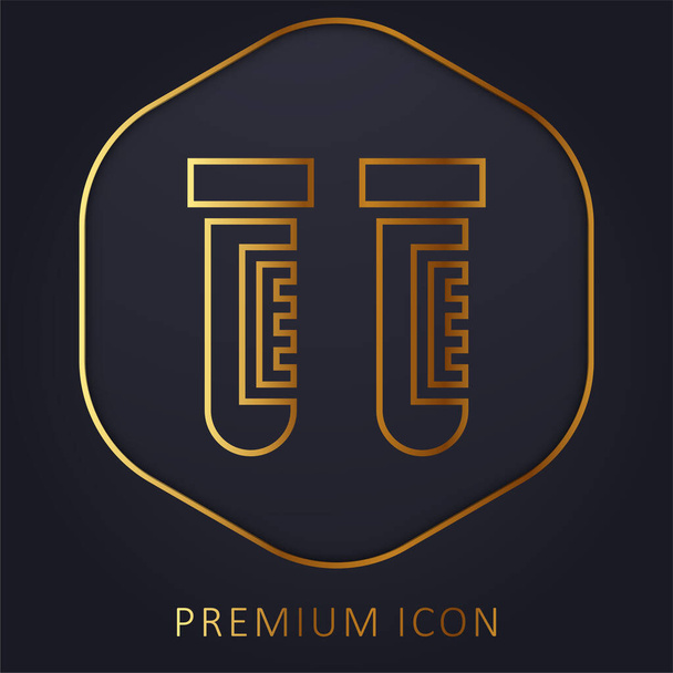 Blood Sample golden line premium logo or icon - Vector, Image