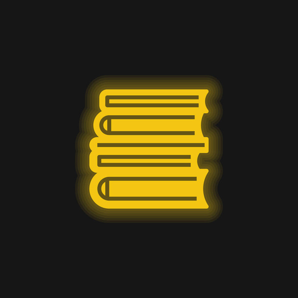 Bücher gelbe leuchtende Neon-Ikone - Vektor, Bild