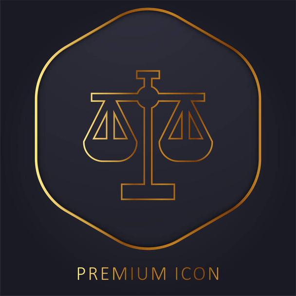 Шкала балансу логотип або значок преміум-класу золотої лінії
 - Вектор, зображення