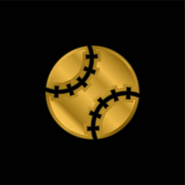 Μπέιζμπολ Ball επίχρυσο μεταλλικό εικονίδιο ή το λογότυπο διάνυσμα - Διάνυσμα, εικόνα