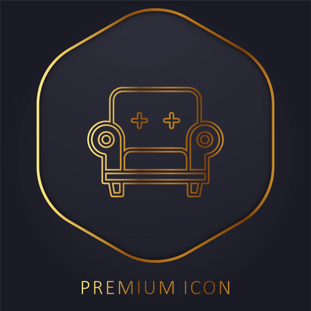 Poltrona linea dorata logo premium o icona - Vettoriali, immagini
