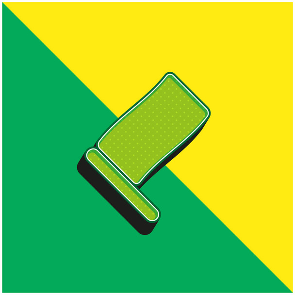 Bandeira preta Verde e amarelo moderno logotipo vetor 3d ícone - Vetor, Imagem