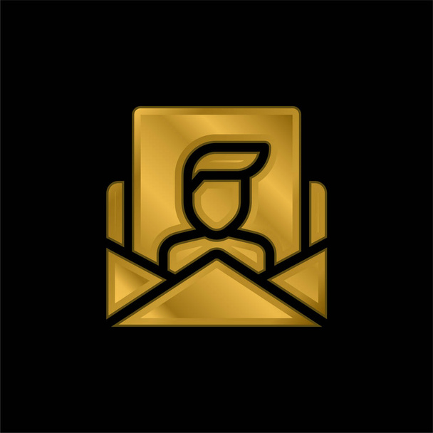 Zastosuj złoconą metaliczną ikonę lub wektor logo - Wektor, obraz