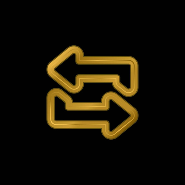 Frecce delineato Coppia oro placcato icona metallica o logo vettoriale - Vettoriali, immagini