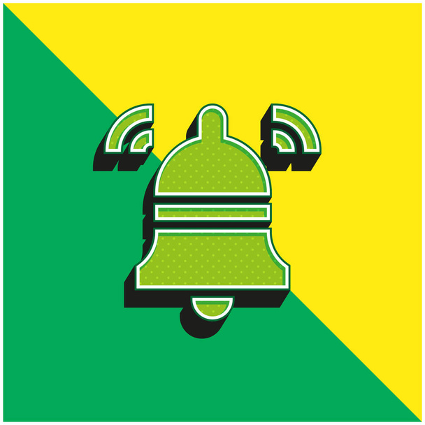 Bell Green і жовтий сучасний 3d векторний логотип. - Вектор, зображення