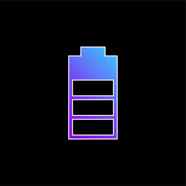 Simbolo di interfaccia livello batteria blu gradiente icona vettoriale - Vettoriali, immagini