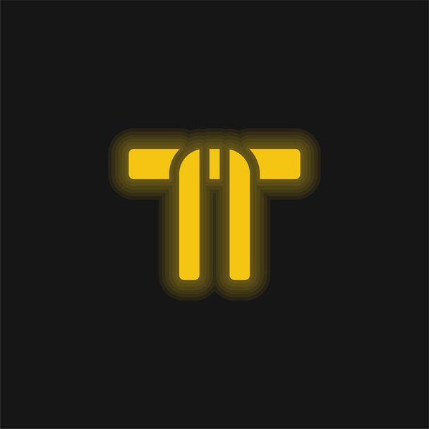 Černá pás žlutá zářící neonová ikona - Vektor, obrázek