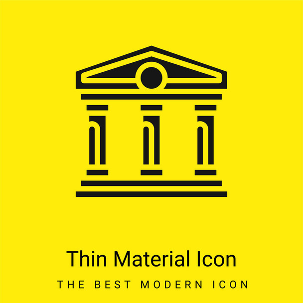 Bank minimal bright yellow material icon - Vector, Image