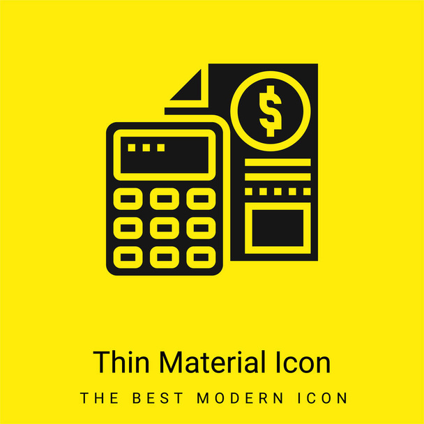 Contabilità icona materiale giallo brillante minimo - Vettoriali, immagini