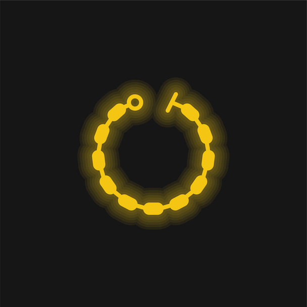 Bracelet yellow glowing neon icon - Vector, Image