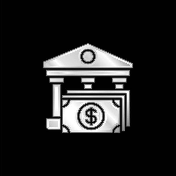 Bank versilbert Metallic-Symbol - Vektor, Bild