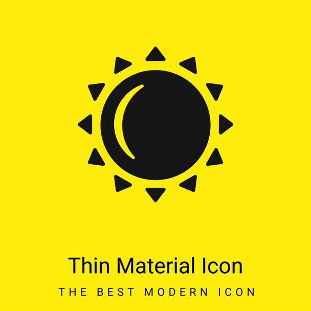 Big Sun minimal bright yellow material icon - Vector, Image