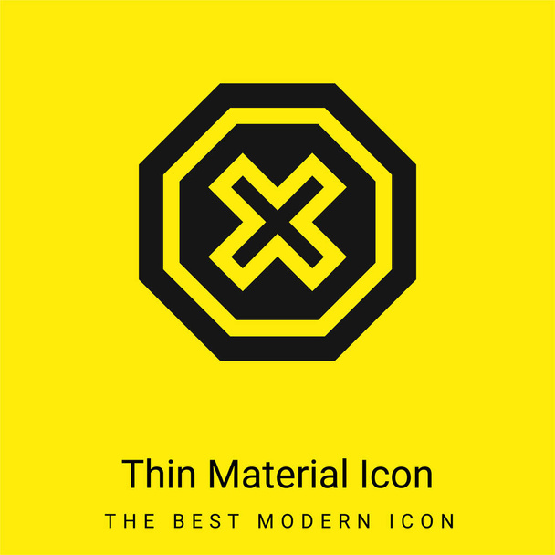 Icône matérielle jaune vif minimale Ad Blocker - Vecteur, image