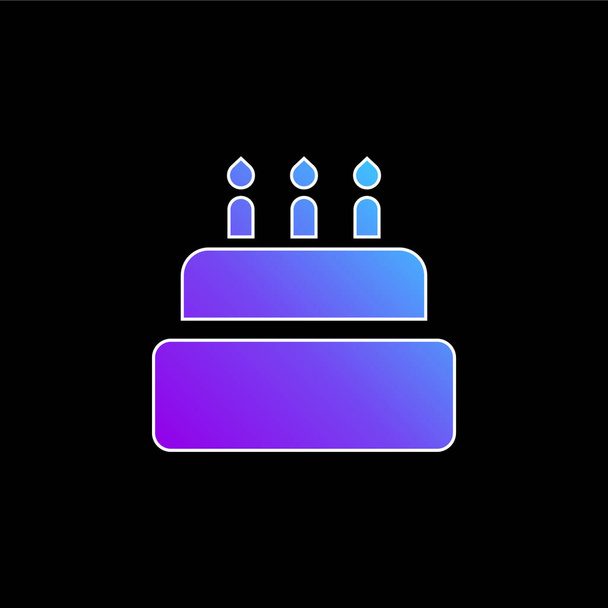 誕生日ケーキ青グラデーションベクトルアイコン - ベクター画像