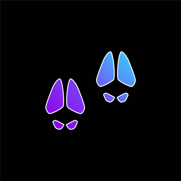 Icona vettoriale gradiente blu impronte animali - Vettoriali, immagini
