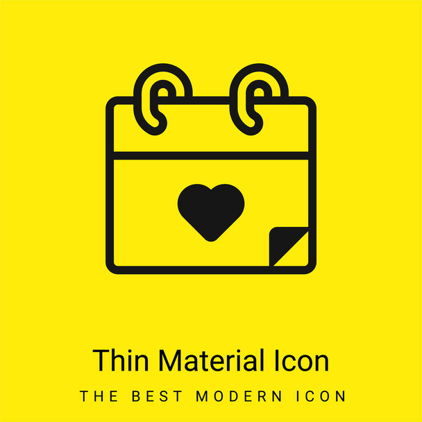 Anniversary minimal bright yellow material icon - Vector, Image