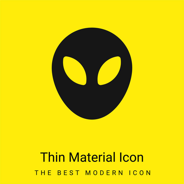Alienígena mínima amarelo brilhante ícone material - Vetor, Imagem