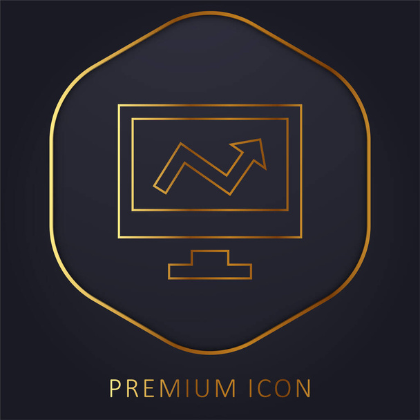 Analytics linea dorata logo premium o icona - Vettoriali, immagini