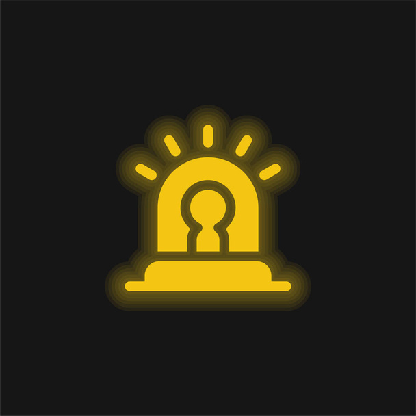 Alerte jaune brillant icône néon - Vecteur, image