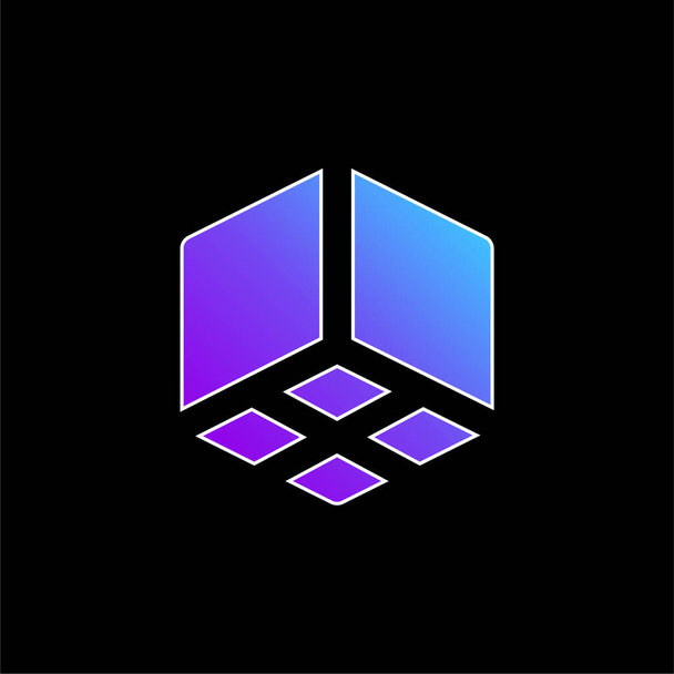 icône vectorielle de dégradé bleu 3d Cube - Vecteur, image