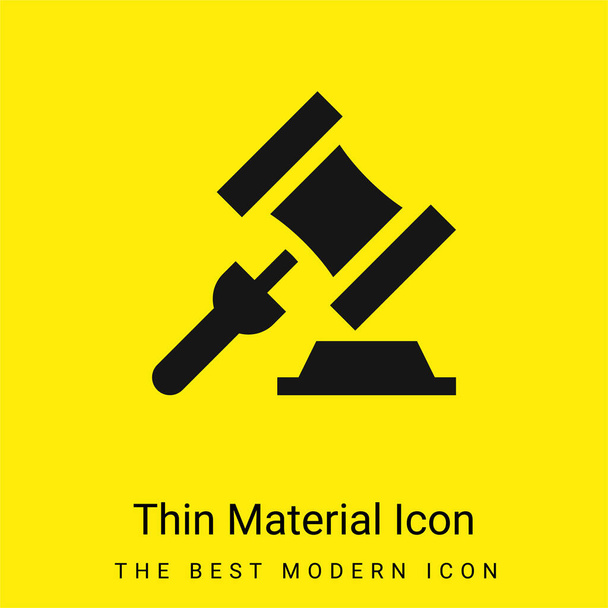 Leilão mínimo ícone material amarelo brilhante - Vetor, Imagem