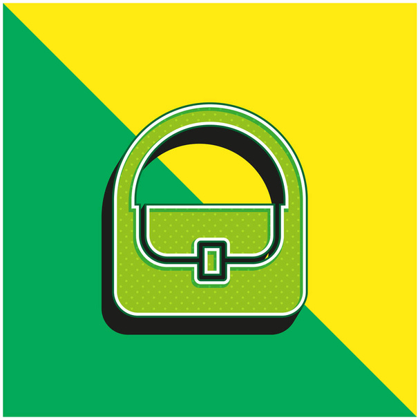 Tasche Grünes und gelbes modernes 3D-Vektorsymbol-Logo - Vektor, Bild