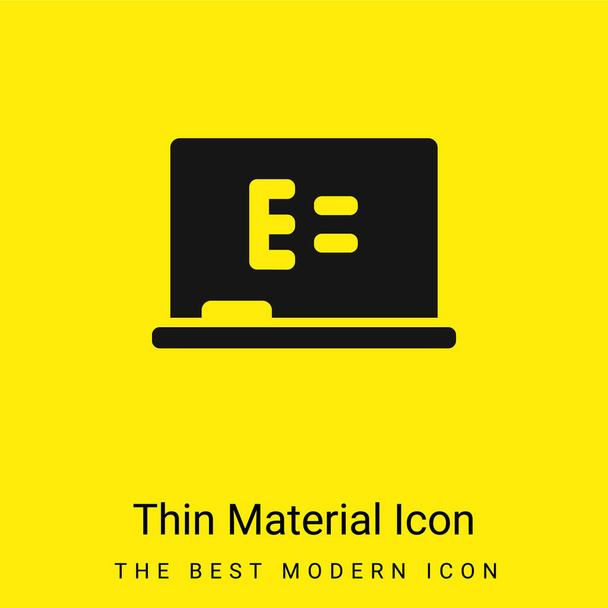 Board Ecuation minimal bright yellow material icon - Vector, Image