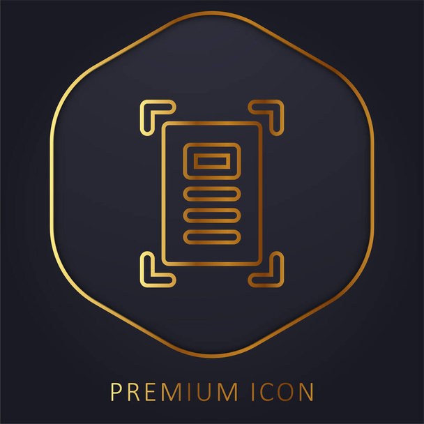 Artboard línea de oro logotipo premium o icono - Vector, Imagen