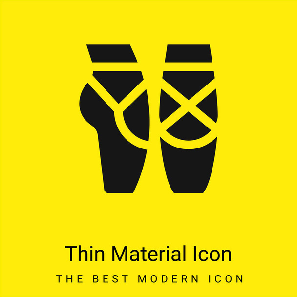 Ballet minimal bright yellow material icon - Vector, Image