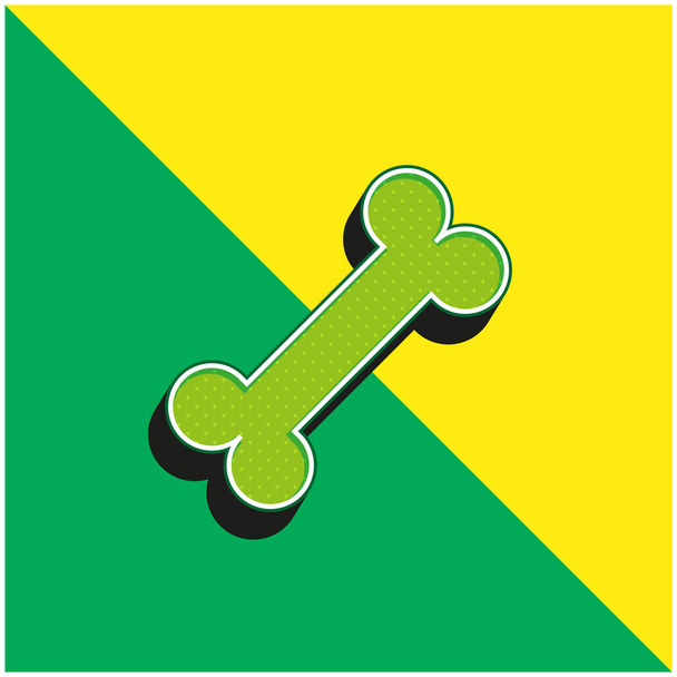 Bone Vihreä ja keltainen moderni 3d vektori kuvake logo - Vektori, kuva