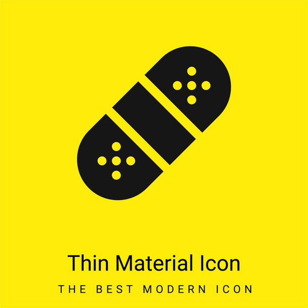 Band Aid minimal bright yellow material icon - Vector, Image