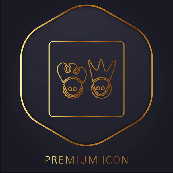 Logo Scuttlepad linea dorata logo premium o icona - Vettoriali, immagini