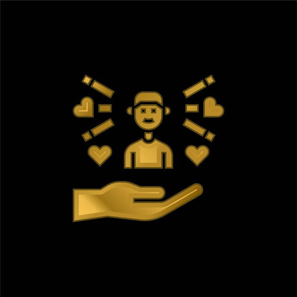 Erkek altın kaplama metalik simge veya logo vektörü - Vektör, Görsel